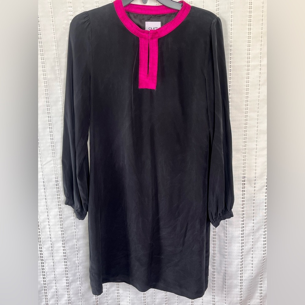 SMITH Black and Pink Long Sleeve Dress Size 4